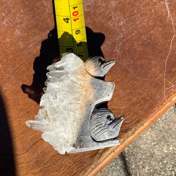 QUARTZ CLUSTER CRYSTAL HAND CARVED BIRDS - Picture 6 of 6